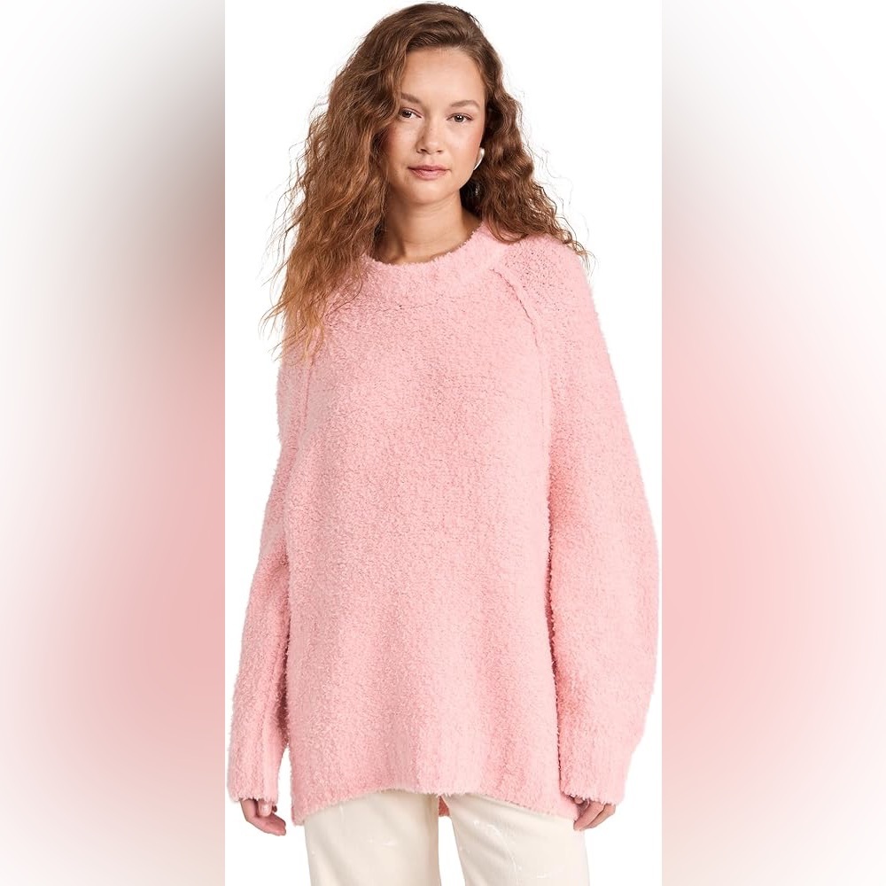NWT Free People Teddy Sweater Tunic Pale‎ Rosette Size S - Picture 2 of 9